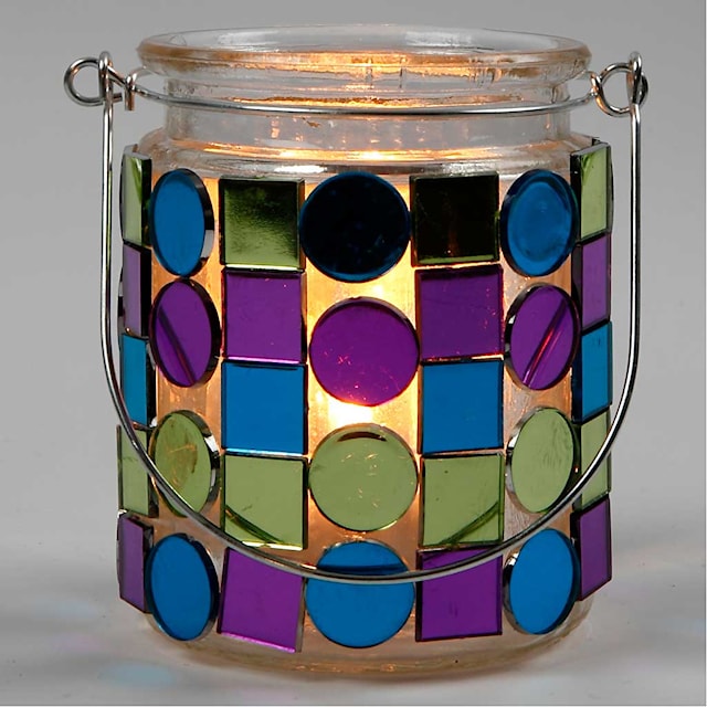 Produktbild 2 för Spegelmosaik 15 mm Grön/Blå/Lila 300-pack