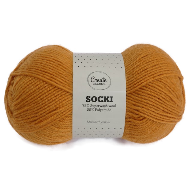 Socki Lanka Yksivärinen Villasekoitus 100 g Mustard Yellow A018 Adlibris