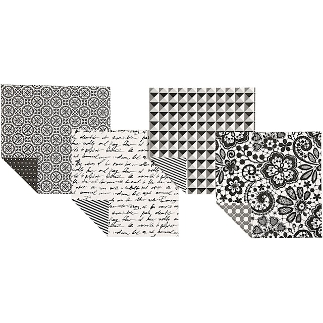 Produktbild 4 för Origamipapper svart mönstrade 15x15 cm 80 g 50 ark