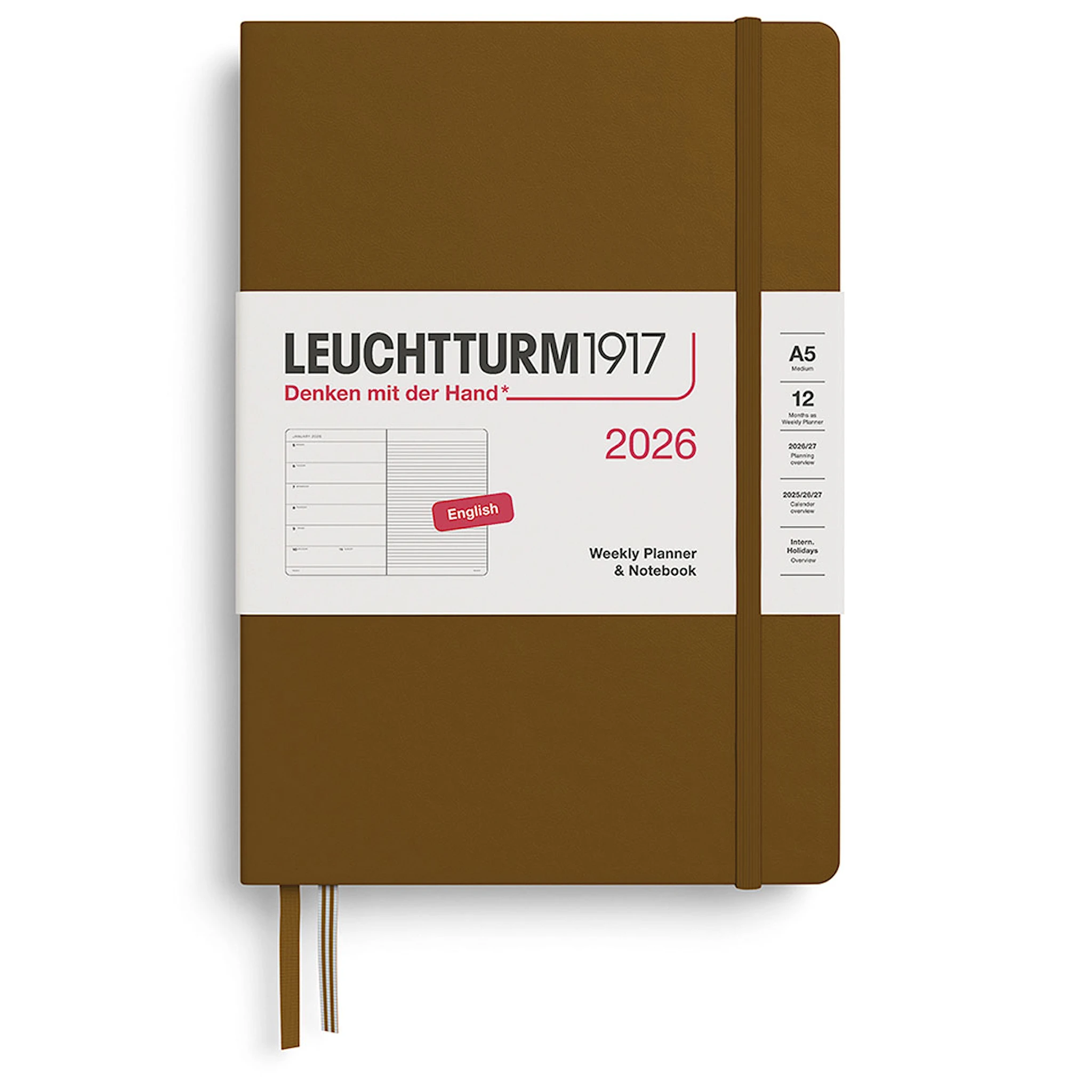 Produktbilde for Weekly Planner & Notebook 2026 A5 Spice Brown Leuchtturm1917