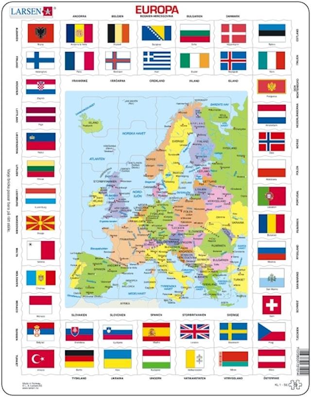 Kart Europa liten Larsen