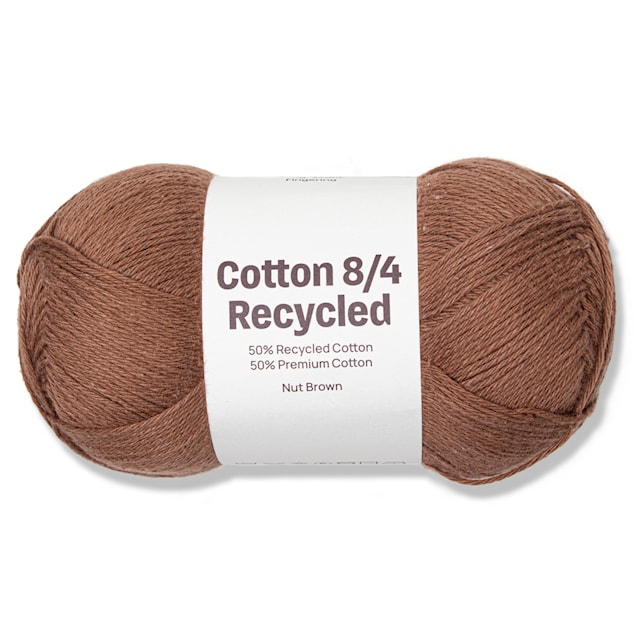 Cotton 8/4 Garn 100 g Recycled Nut Brown A819 Adlibris