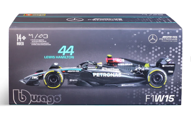 Produktbild 1 för BBurago 1:43 Mercedes-AMG F1 W15 2024 Lewis Hamilton