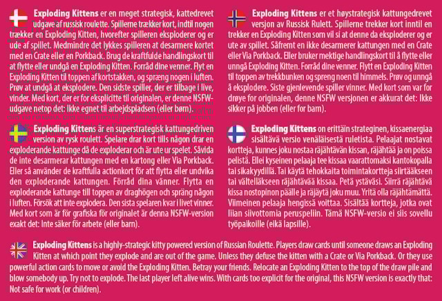 Tuotekuva 3 - Exploding Kittens NSFW Ed. (Pink) (SE/NO/DK/FI)