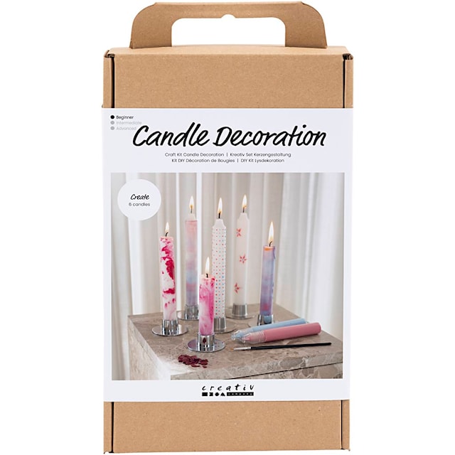 Produktbilde 5 for DIY Kit Lysdekorasjon, Dekorerte antikklys, hvit, 1 pk.