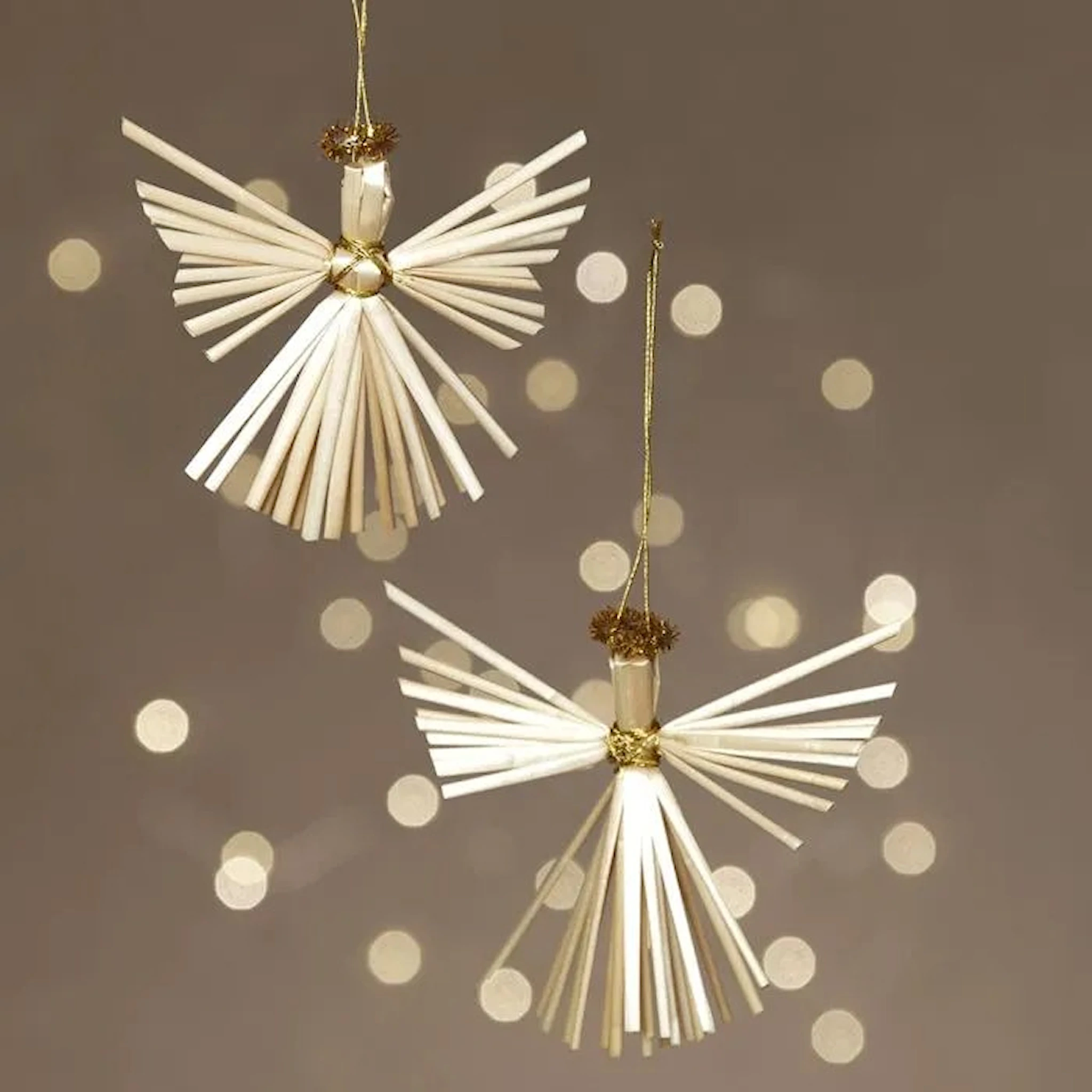 Produktbild för Pyssla Ängel i halm 8 cm 2-pack Creativ Company