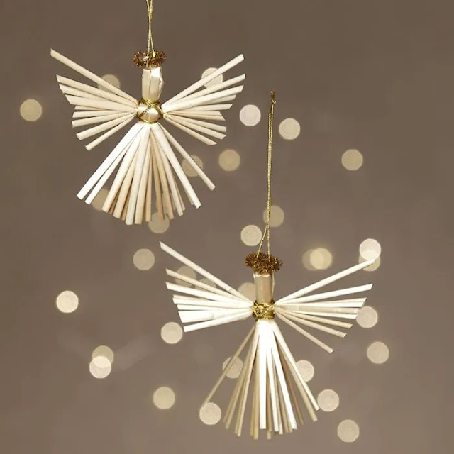 Produktbild 1 för Pyssla Ängel i halm 8 cm 2-pack Creativ Company