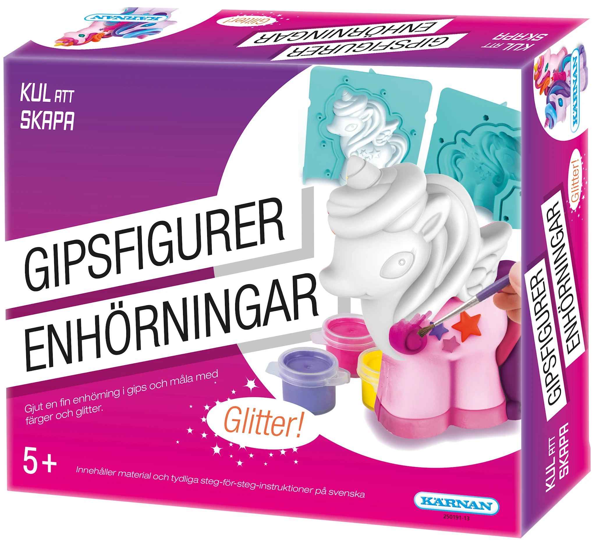 Produktbild för Kul Att Skapa - Gipsfigurer Glitter Enhörningar Kärnan
