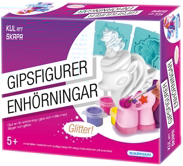 Produktbild 1 för Kul Att Skapa - Gipsfigurer Glitter Enhörningar Kärnan