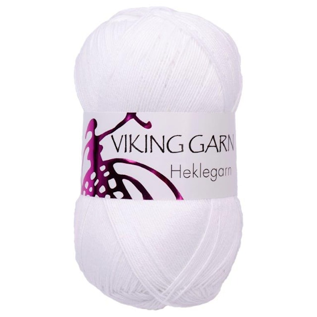 Heklegarn 12/4 100 g Hvit 800 Viking Garn