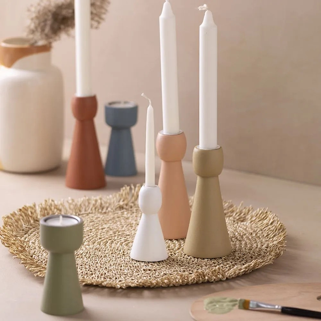 Produktbilde 2 for Lysestaker, H: 14,5 cm, dia. 6,5 cm, 1 stk.