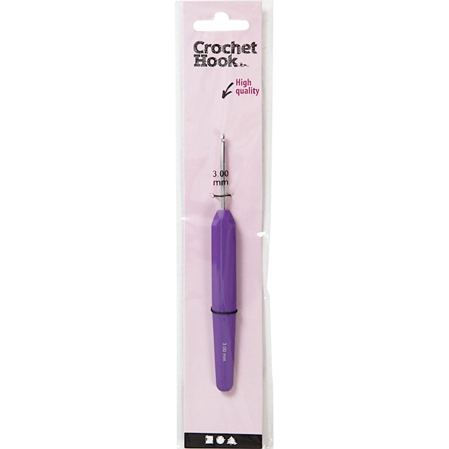 Tuotekuva 1 - Virkkuukoukku, nro 3, Pit. 13,3 cm, koko 3 mm, violetti, 1 kpl