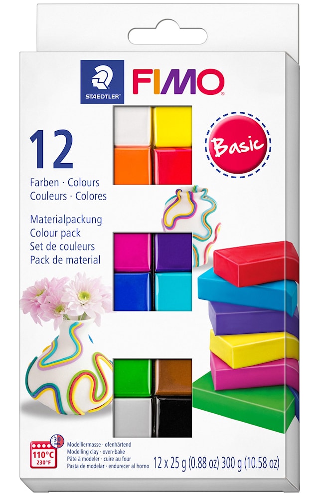 Produktbild 1 för FIMO Lera Soft Colour 12-p Basfärger Staedtler
