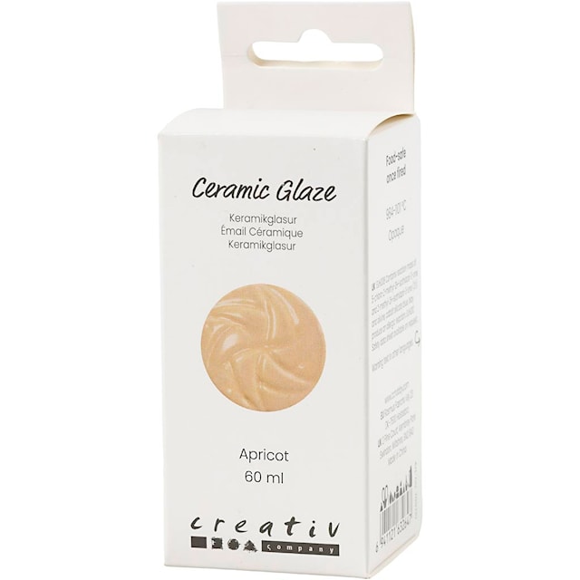 Produktbild 3 för Keramikglasyr, 984-1101 °C, täckande, Apricot, 60 ml/ 1 burk