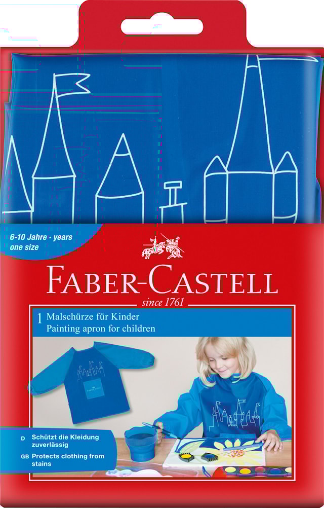 Maleforkle for barn, 100% polyester, Blå, Faber-Castell