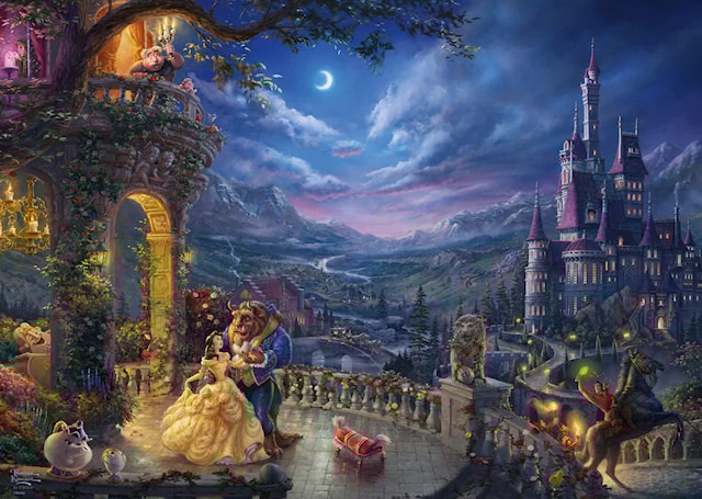 Tuotekuva 2 - Disney The Beauty and the Beast Dancing Thomas Kinkade Palapelit 1000 palaa Schmidt