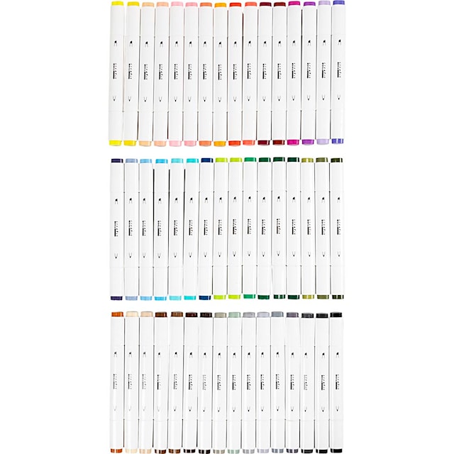 Produktbild 1 för Illustration Markers Dubbelsidiga Standardfärger 48-pack Creativ Company