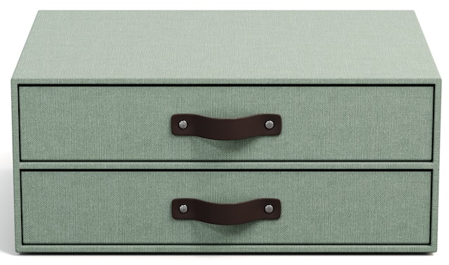 Produktbild 1 för Skrivbordsbyrå med 2 lådor håller A4 Soft Teal Bigso Box of Sweden