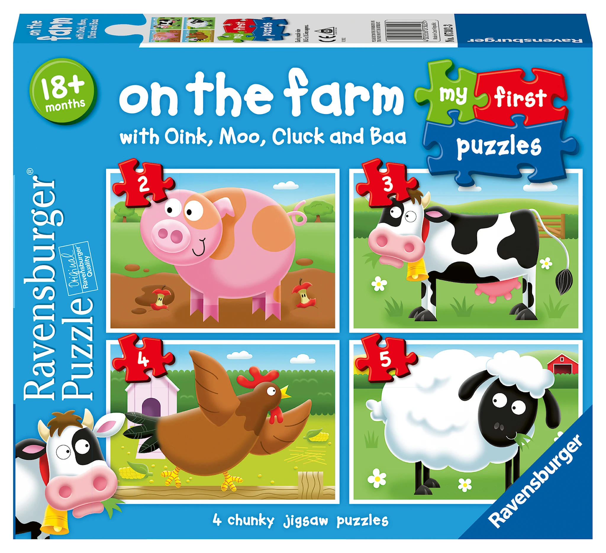 Tuotekuva ille On The Farm Ensimmäinen Palapelini 2/3/4/5 palaa, Ravensburger