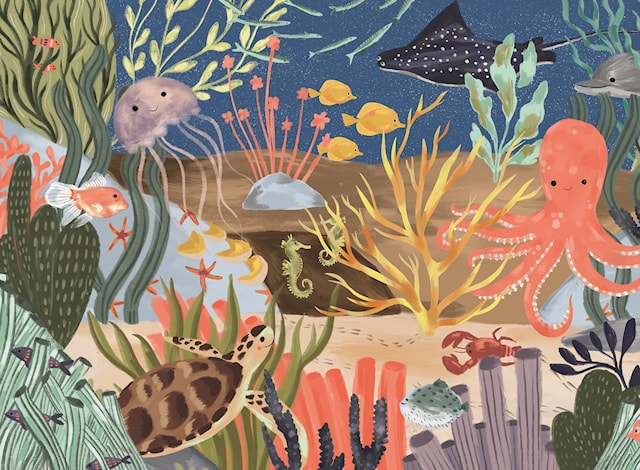 Produktbild 2 för Pussel Ocean Whimsie 500 bitar, Ravensburger