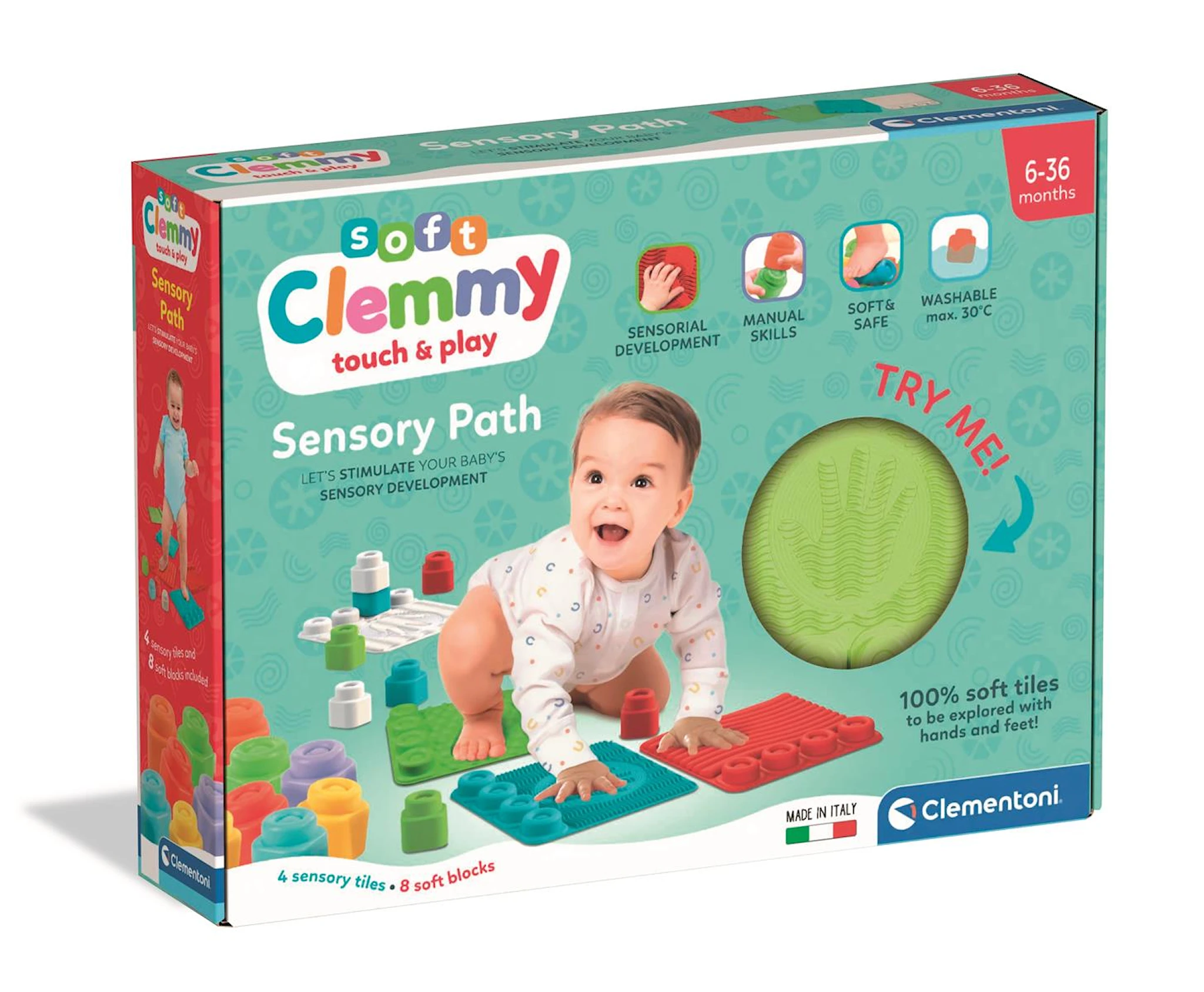 Produktbild för Soft Clemmy Sensorisk Lekmatta 4-pack  Clementoni