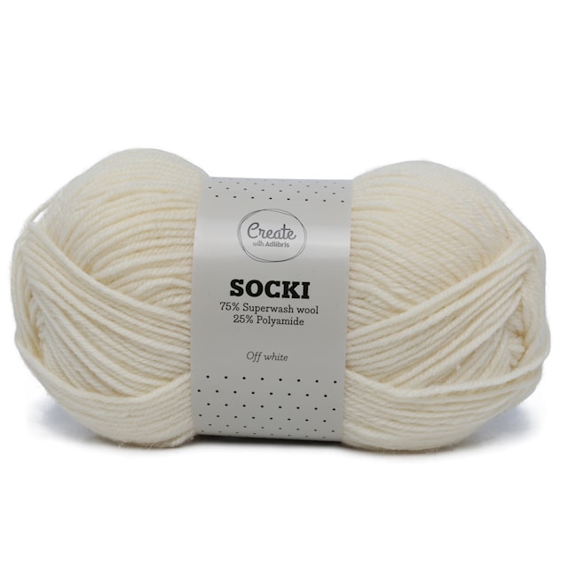 Socki Garn Ensfarget Ullmiks 100 g Off White A043 Adlibris