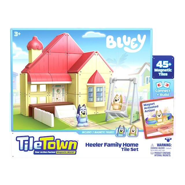 Tuotekuva 1 - Bluey Heeler House Tile Town -magneettilelut