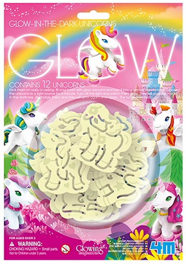 Självlysande Enhörningar väggdekoration 4M