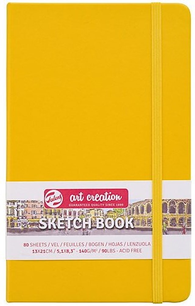 Produktbild 1 för Skissbok Golden Yellow 13x21 cm 140g 80 creme vita sidor Talens Art Creation