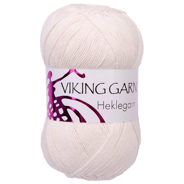 Heklegarn 12/4 100 g Naturhvit 801 Viking Garn