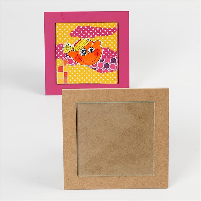 Produktbilde 3 for Gryteunderlag med glassplate, utv. mål 15x15x0,5 cm, innv. mål 11x11x0,55 cm, 6 stk.