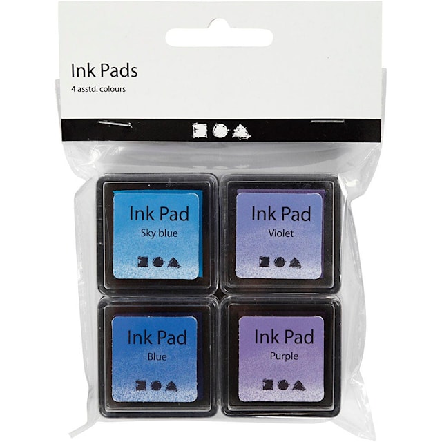 Produktbild 6 för Stämpeldyna, blå, himmelsblå, lila, violet, H: 2 cm, stl. 3,5x3,5 cm, 4 st./ 1 förp.