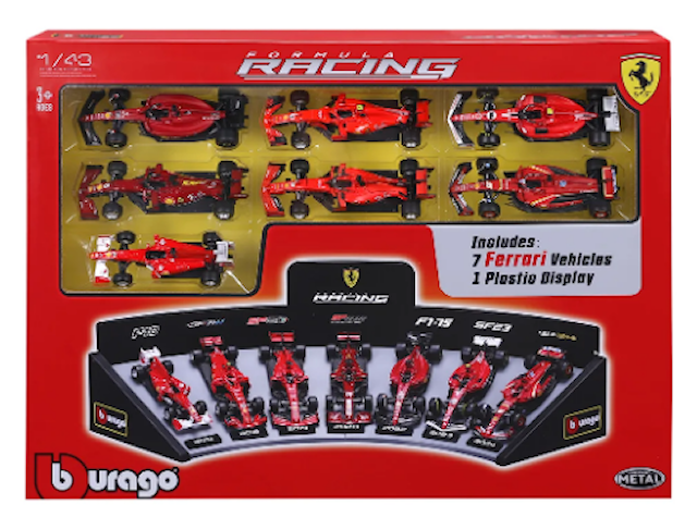 Produktbild 1 för BBurago 1:43 Ferrari F1 Deluxe Gift Set med displayställ