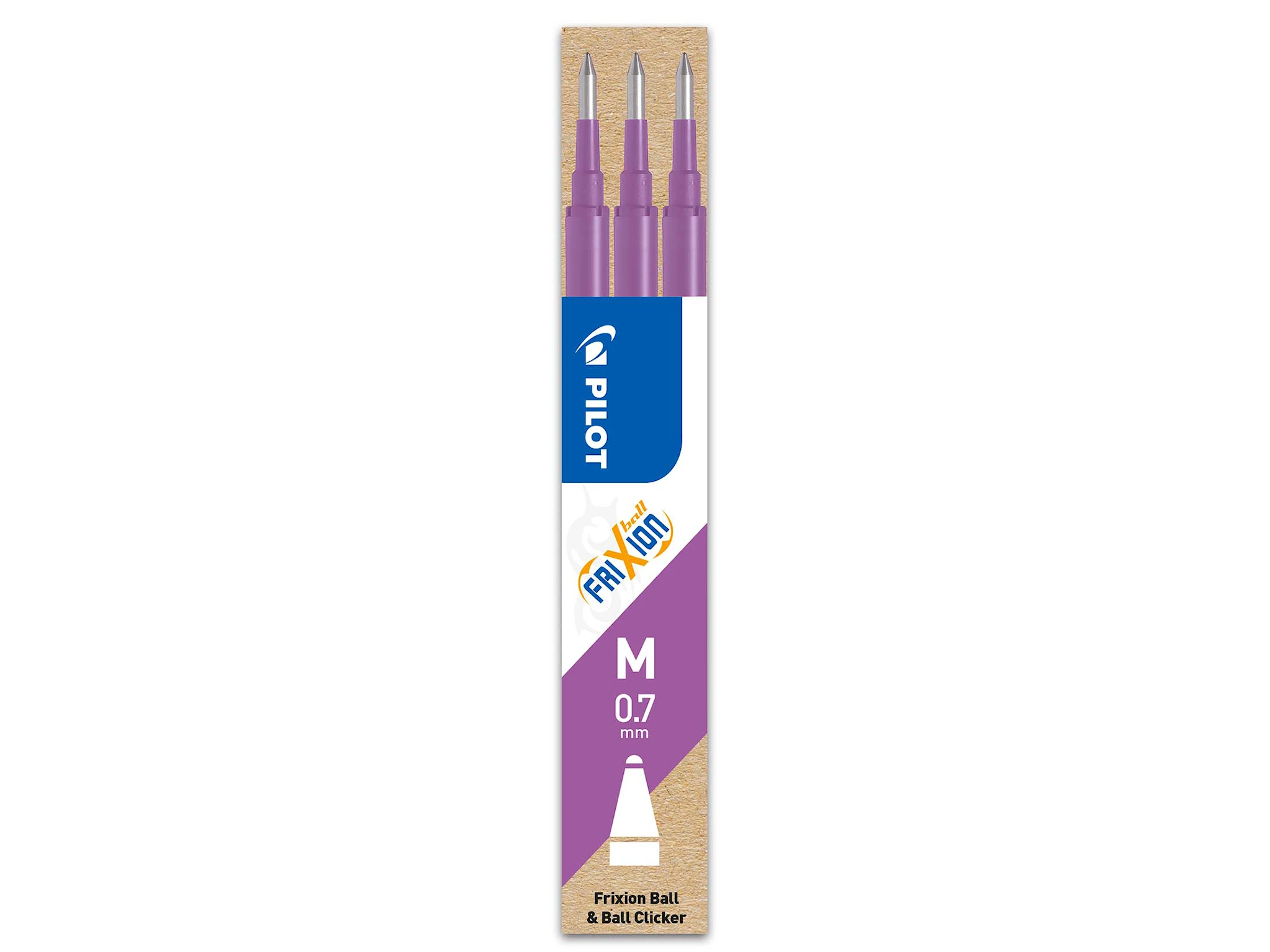 Produktbild för Patron Refill Frixion 0,7mm Purple 3-pack Pilot