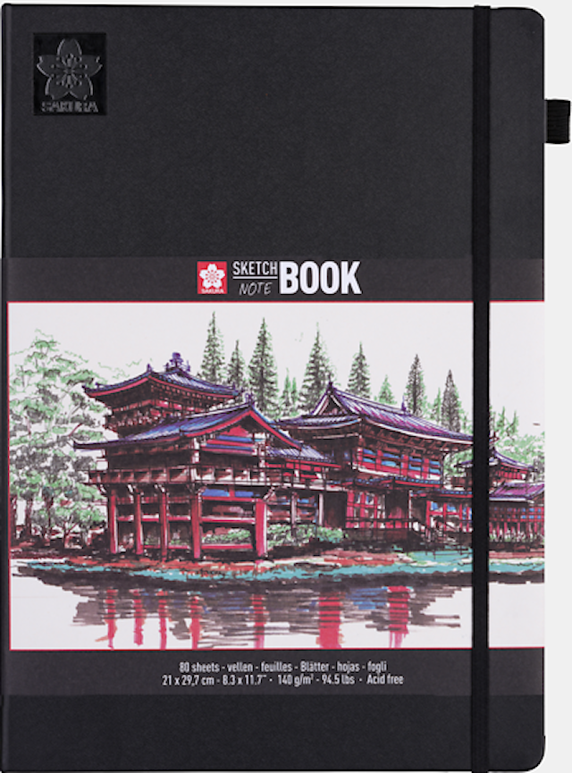 Produktbilde 1 for Sakura skisse-/notatbok 21x29 cm, 80 sider, kremhvitt papir 140g