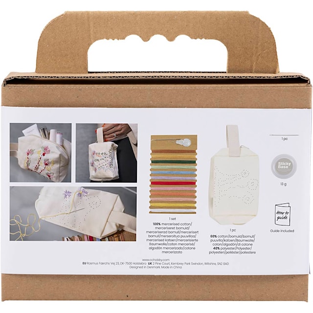Produktbild 2 för Mini DIY Kit Broderi Sminkväska 1 förp.