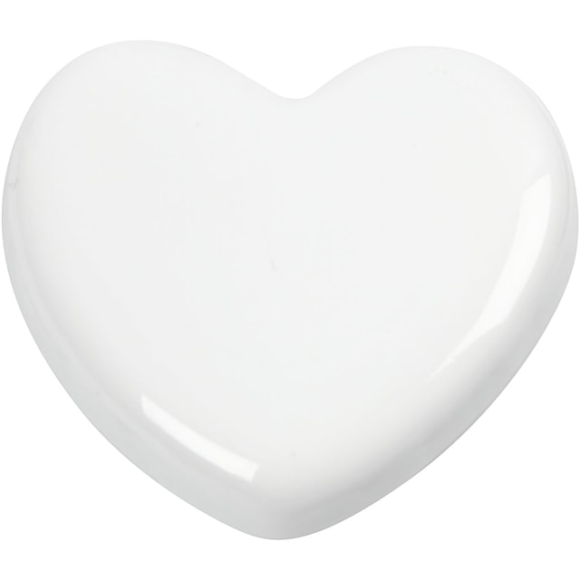 Produktbilde 1 for Hjerte, str. 6,5x6,5 cm, tykkelse 10 mm, hvit, 1 stk.