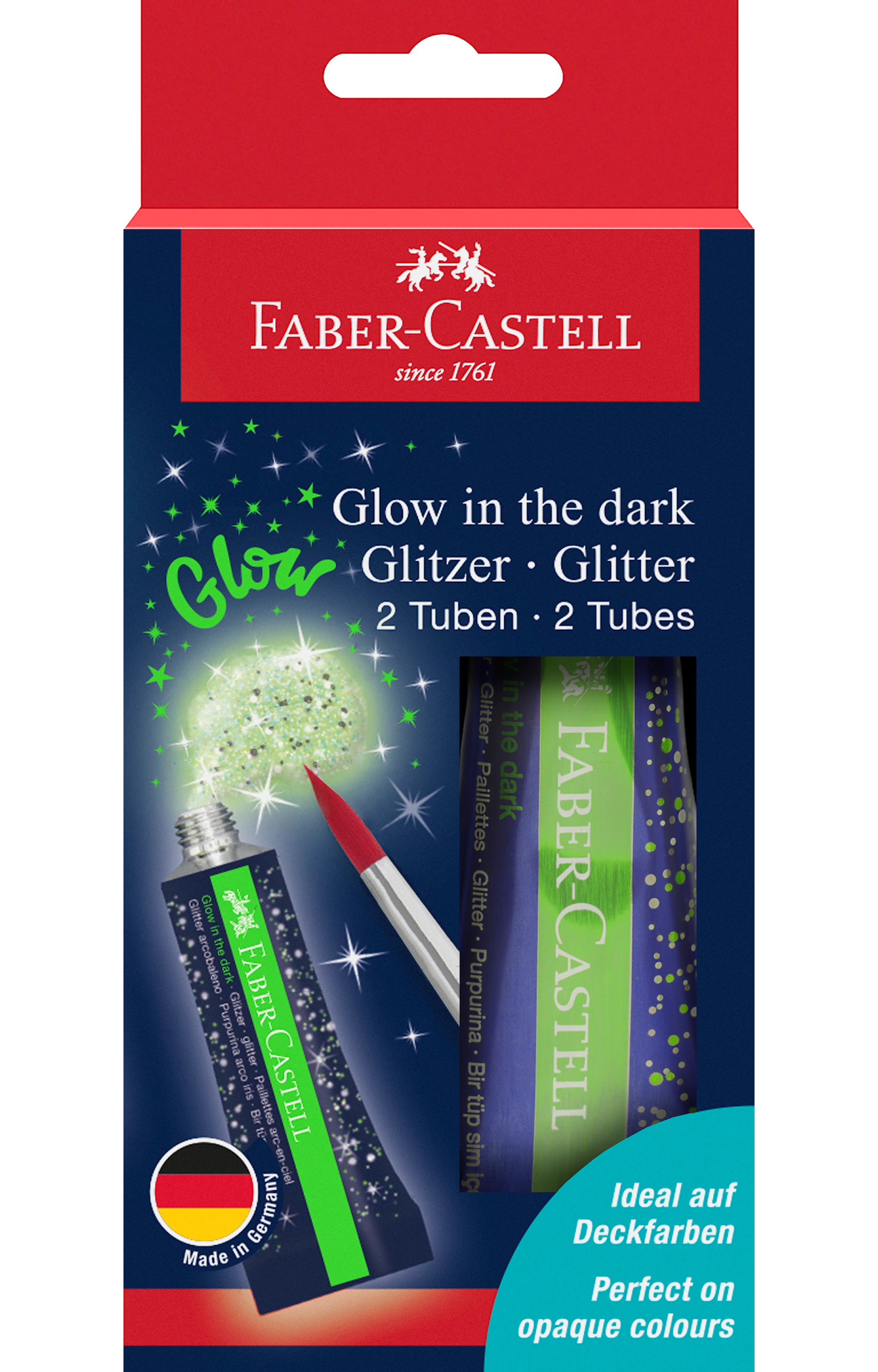 Tuotekuva ille Glow-in-the-dark-glitteri tuubissa 12 ml 2-pack