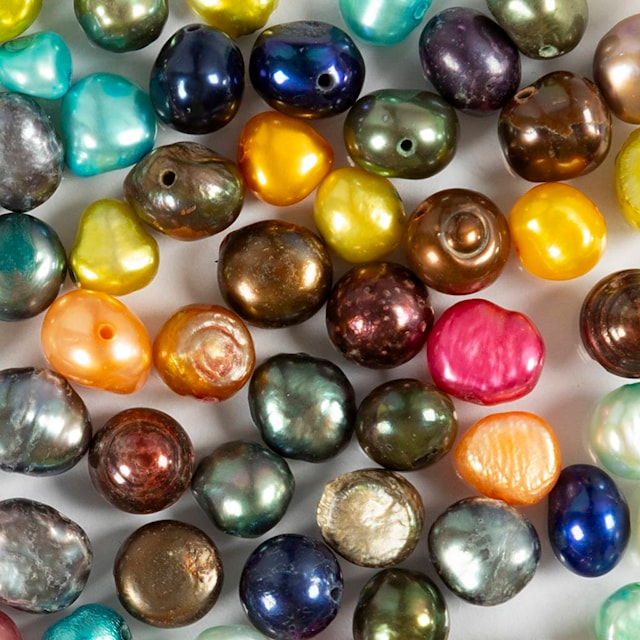 Produktbilde 1 for Ferskvannsperler, dia. 5-6 mm, hullstr. 0,5 mm, perlemorsfarger, 60 stk./ 1 pk.