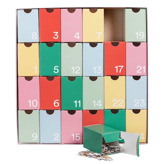 Produktbild 2 för Pusselkalender Jul 1008 bitar, Peliko