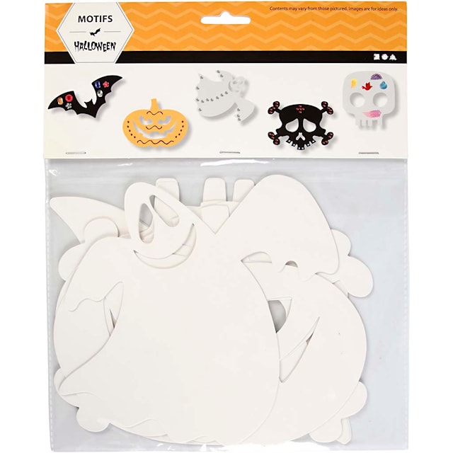 Tuotekuva 2 - Halloween-kuviot, koko 25x17 cm, 230 g, valkoinen, 16 kpl/ 1 pkt