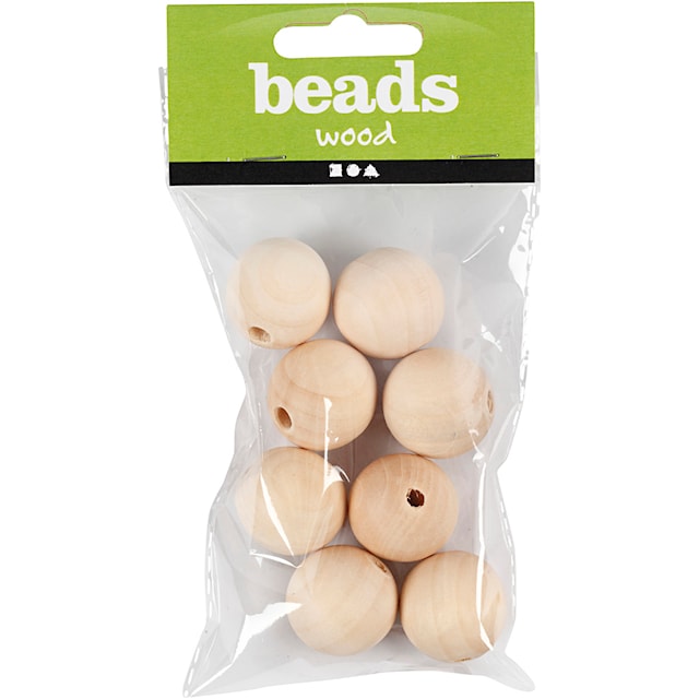 Produktbild 2 för Träpärlor 25 mm 8 st China Berry