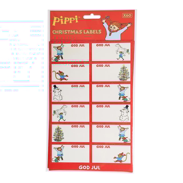 Juletiketter Pippi