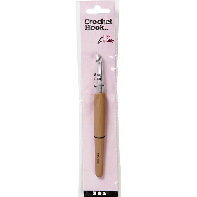 Produktbilde 2 for Heklenål, nr. 8, L: 14,5 cm, str. 8 mm, brun, 1 stk.