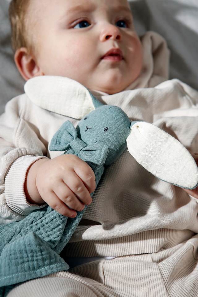 Produktbild 4 för Diinglisar Snuttefilt Kanin Muslin blå Teddykompaniet