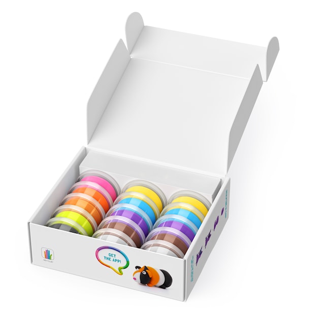 Produktbild 2 för Modellera Fluffiga Djur Djur 15-pack lufttorkande Hey Clay