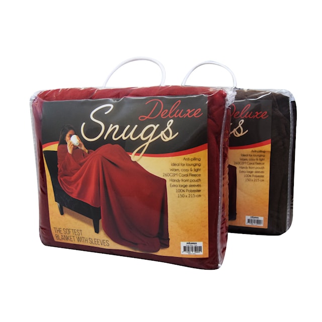 Produktbild 2 för Snug Deluxe Filt Med Ärmar, Brun