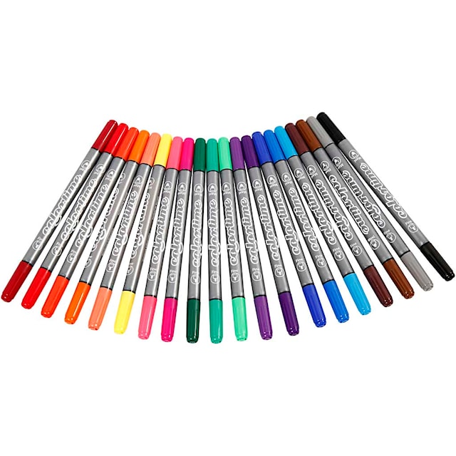 Produktbilde 2 for Tusjpennor Dobbeltpennspisser 20-pakke Standardfarger