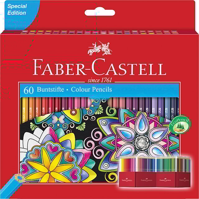Produktbild 1 för Färgpenna Classic 60 färger + pennställ Faber-Castell