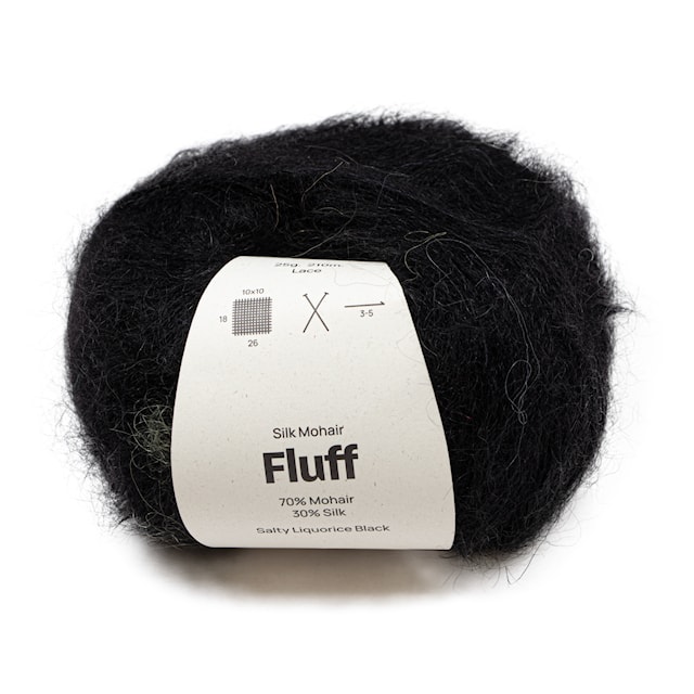 Silkki-Mohair Fluff 25 gr Salt Liquorice black A781  Adlibris